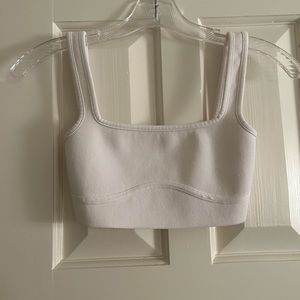 white zara knit crop top